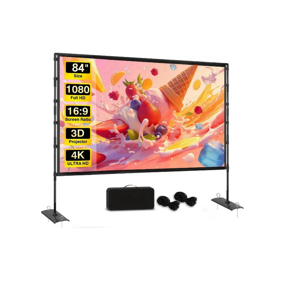 فلاش هوك شاشة عرض محمولة 84 بوصة 4K HD قابلة للغسل