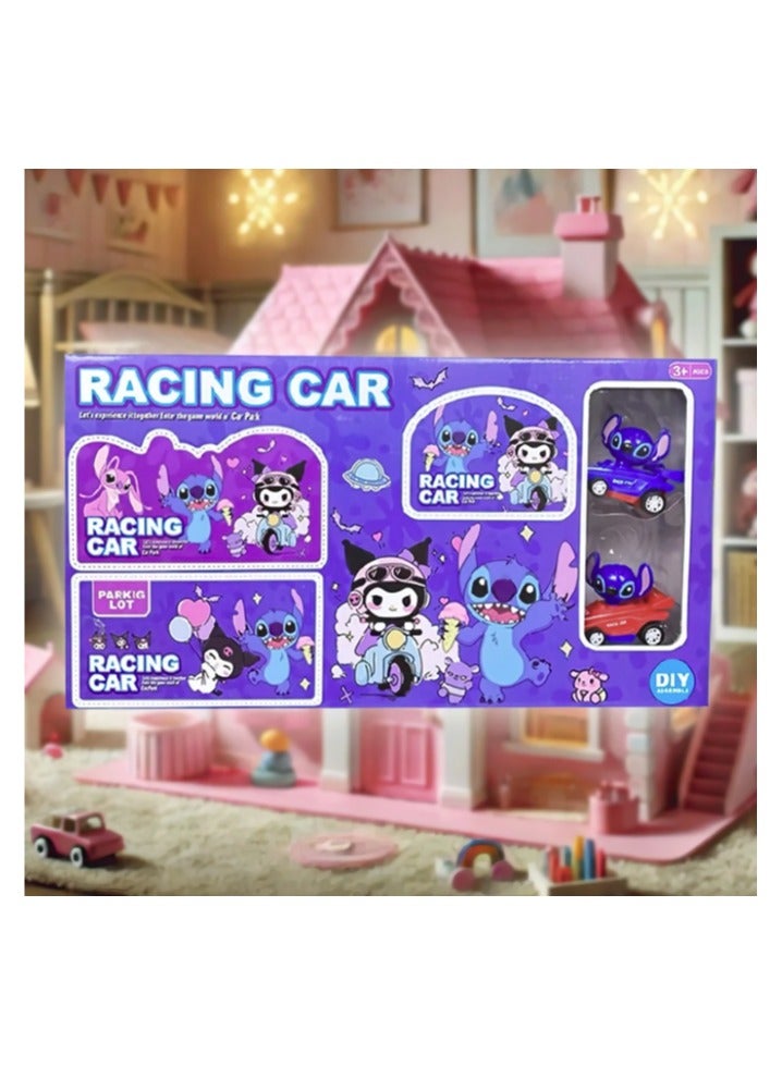 لعبة مرح لعبة سيارة سباق بشخصية كرتونية للأطفال