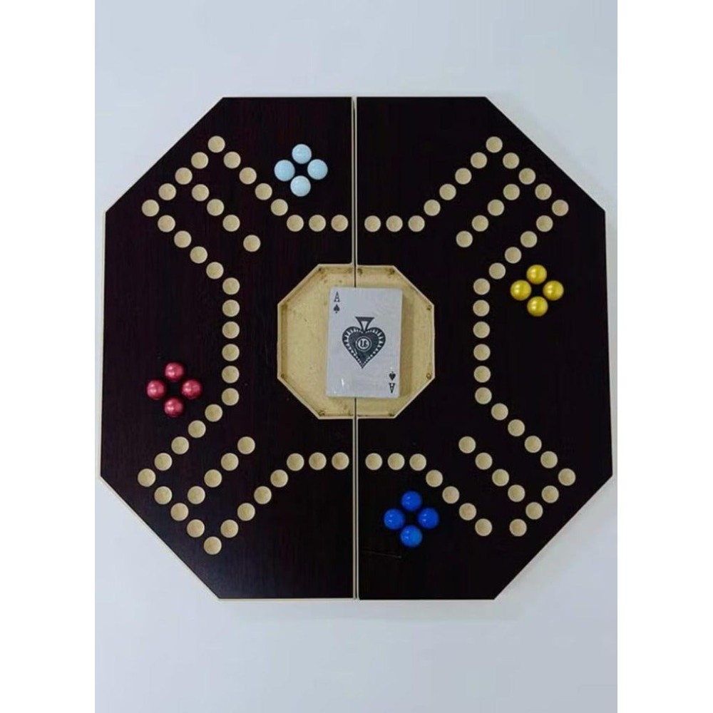 جاكارو لعبة جاكارو ملكي قابلة للطي مع أوراق لعب و 16 حجر رخامي - 40x40 سم