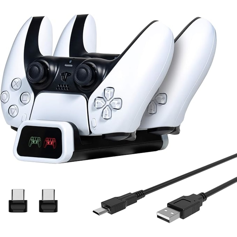 نامسكال قاعدة شحن اذرع تحكم PS5 التحكم DualSense متوافقة مع PS4 وPS5 - أسود