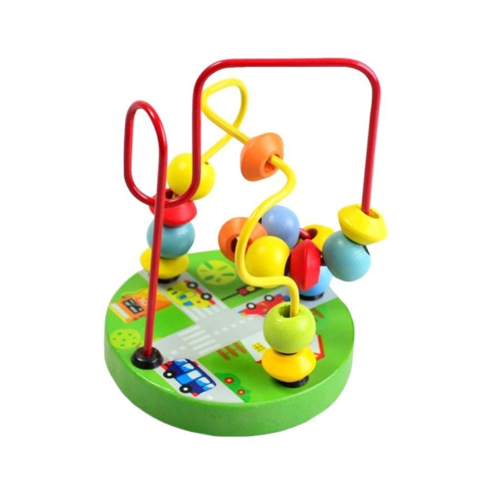  لعبة متاهة خشبية بتصميم قضبان قطار وخرز