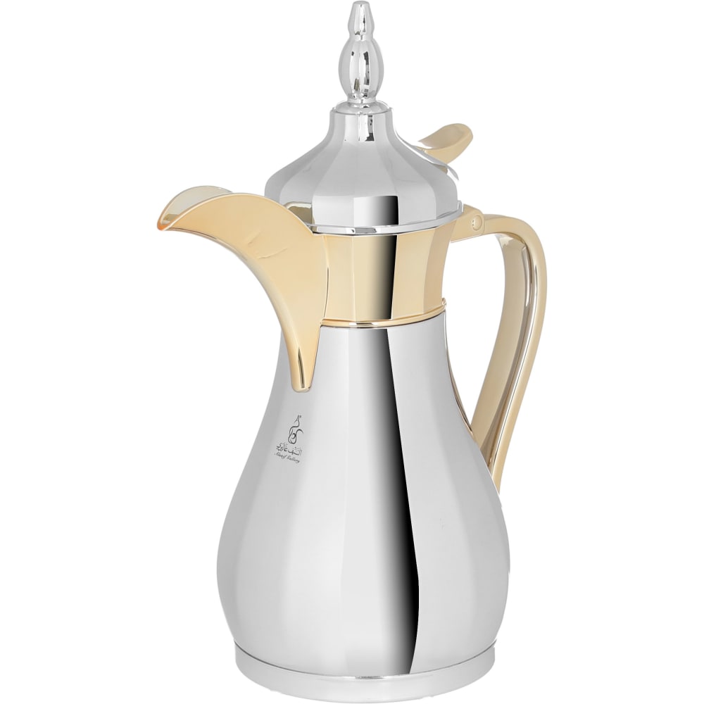 دلة سليمان استيل السيف غاليري، 1 لتر، يد ذهبي - فضي