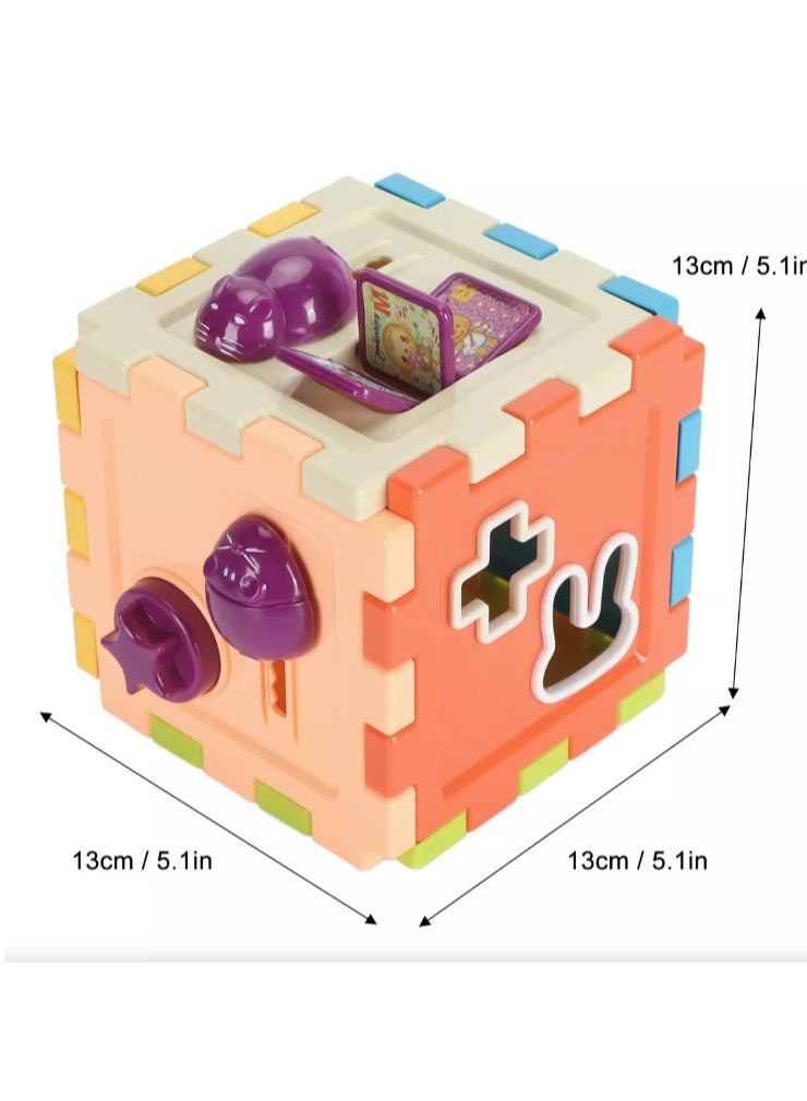 لعبة مرح لعبة مرح مكعب ألغاز الأشكال الهندسية متعددة الألوان - 9 قطع