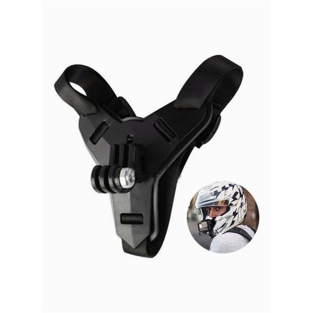 خوذة دراجة نارية مع حامل GoPro للذقن JS-D09Black - أسود