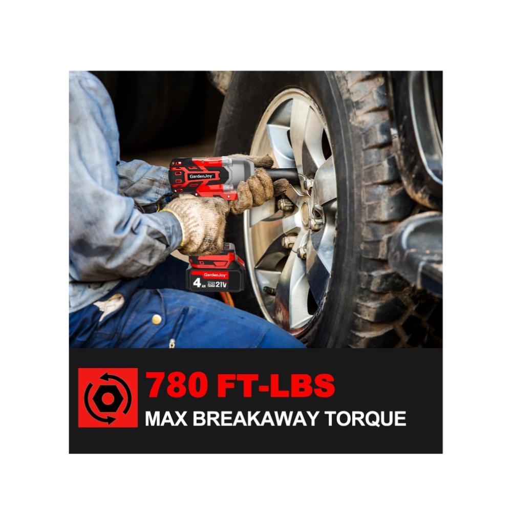 مفتاح ربط صدمي لاسلكي بعزم دوران 780 نيوتن متر - 4300 دورة/دقيقة - 4 مقابس