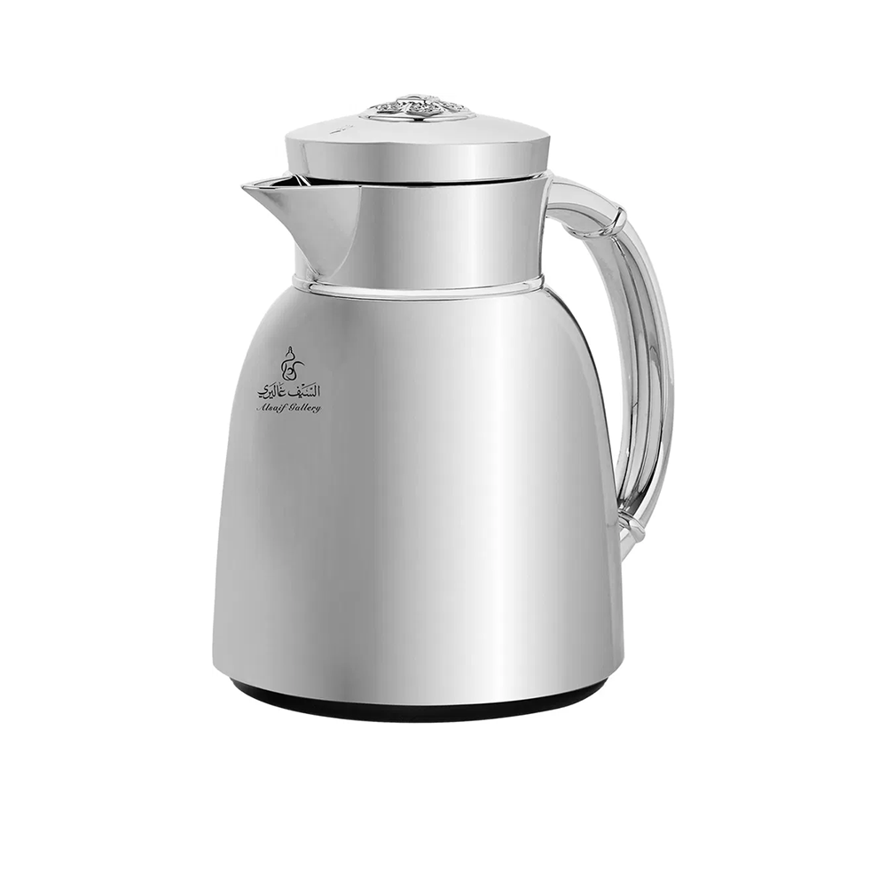 السيف غاليري ثلاجة شاي وقهوة زجاج حراري يتوق بسعة 650 مل - فضي