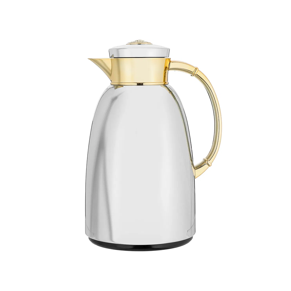 السيف غاليري ثلاجة شاي وقهوة زجاج حراري يتوق بسعة 1.3 لتر - فضي