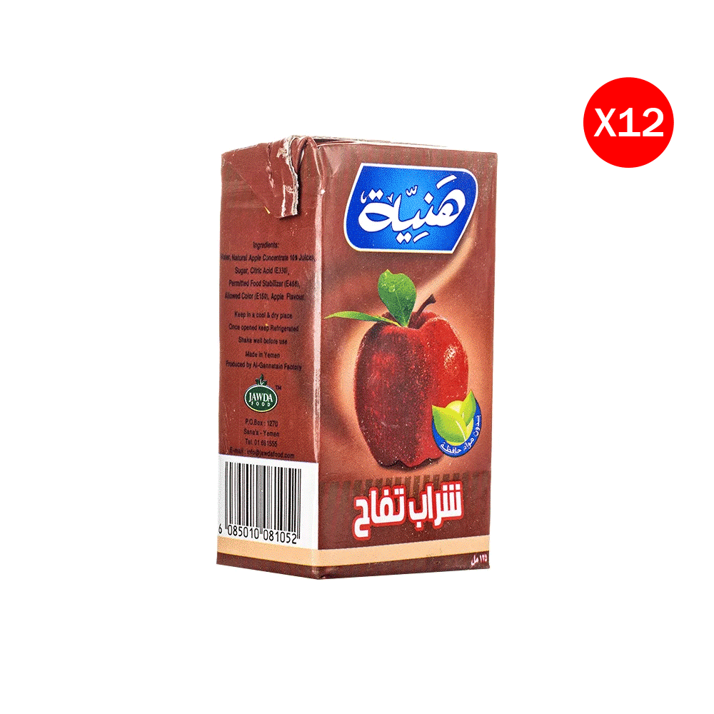 هنية شراب بنكهة التفاح 125 مل - 12 حبة 