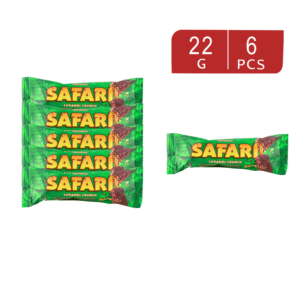 سفاري ويفر كريسبي بالشوكولاتة و الحليب 22 جم - 6 قطع 