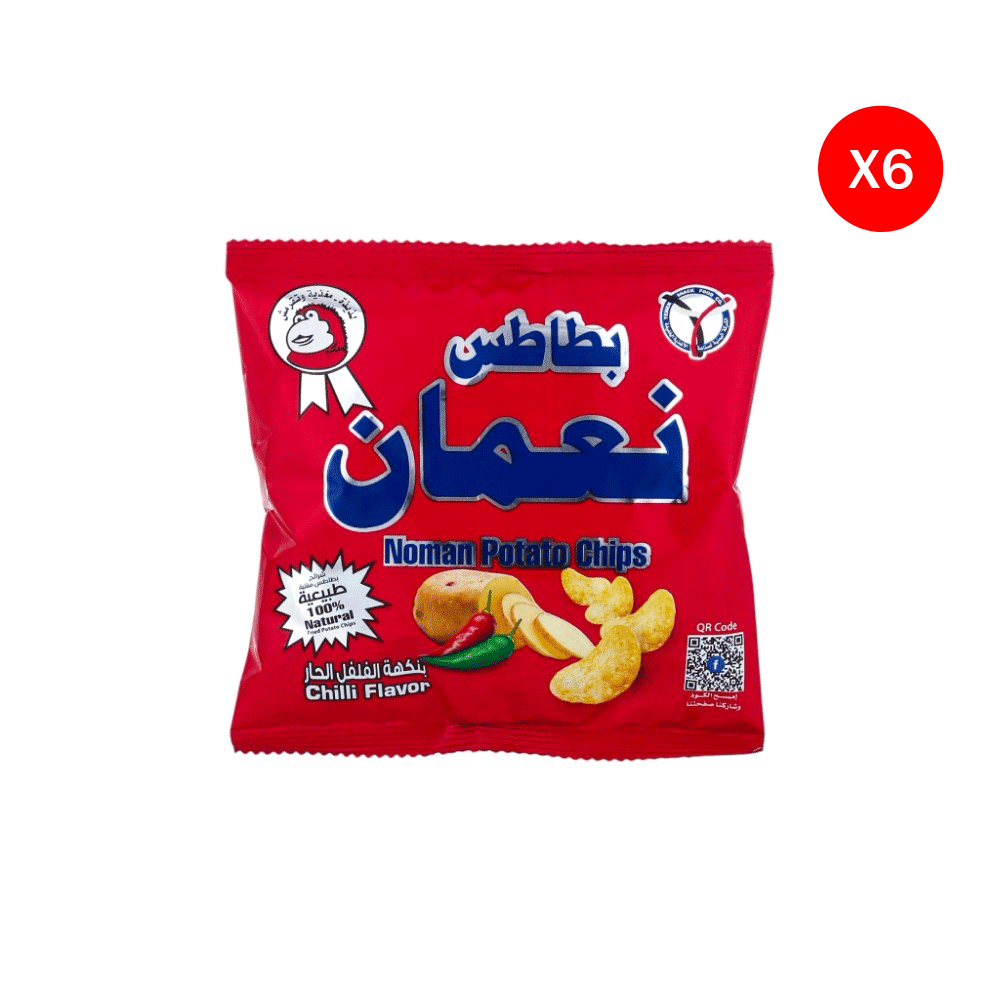 نعمان بطاطس مقرمش بنكهة الفلفل الحار 11 جم - 6 حبات