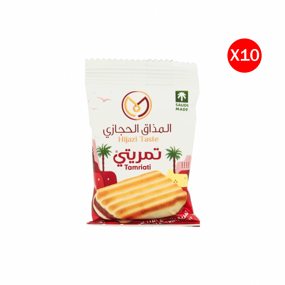 المذاق الحجازي تمريتي بسكويت تمر بالقمح الأبيض 20 جم - 10 قطع
