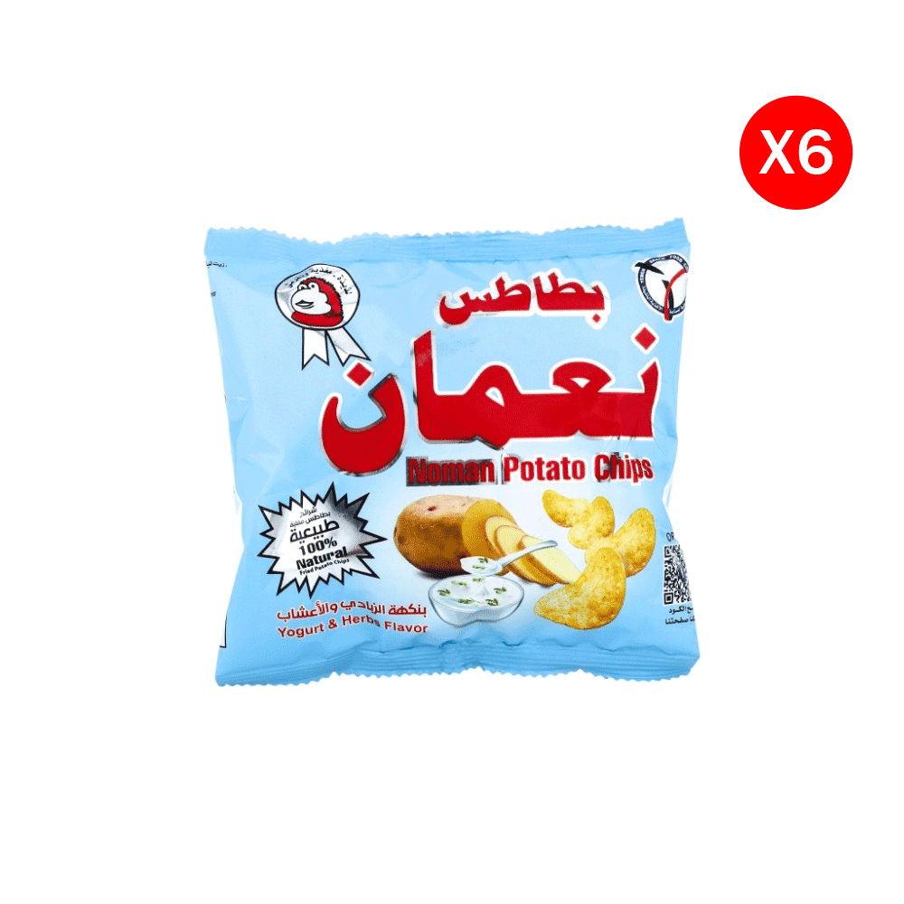 نعمان بطاطس مقرمش بنكهة الزبادي و الأعشاب 11 جم - 6 حبات 