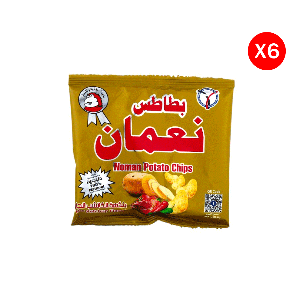 نعمان بطاطس مقرمش بنكهة الكاتشب الحار 11 جم - 6 حبات 