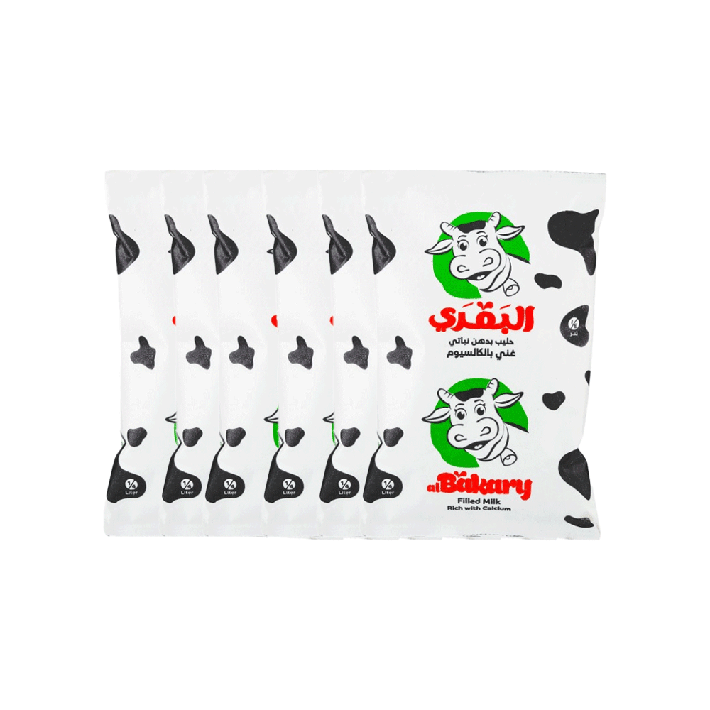 البقري حليب بدهن نباتي غني بالكالسيوم 250 مل - 6 حبات