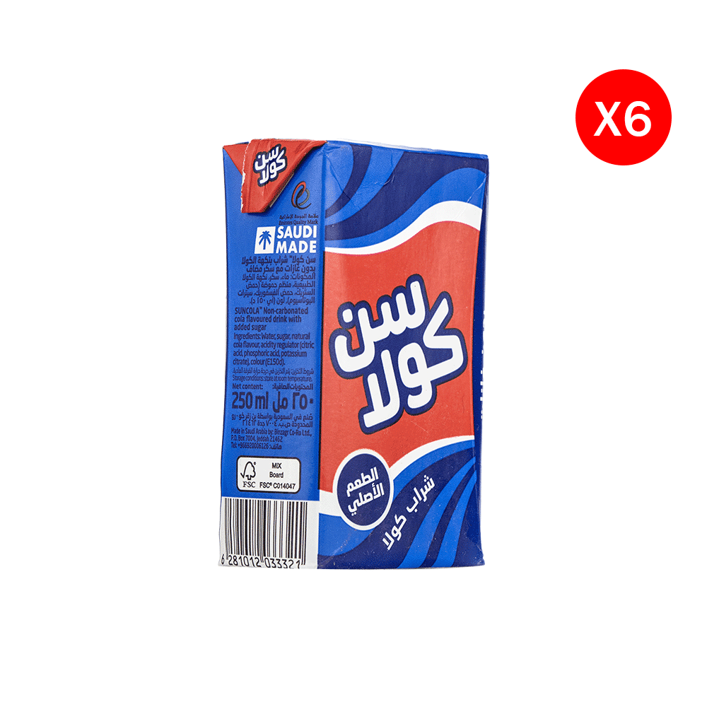سن كولا شراب بنكهة الكولا 250 مل - 6 حبات