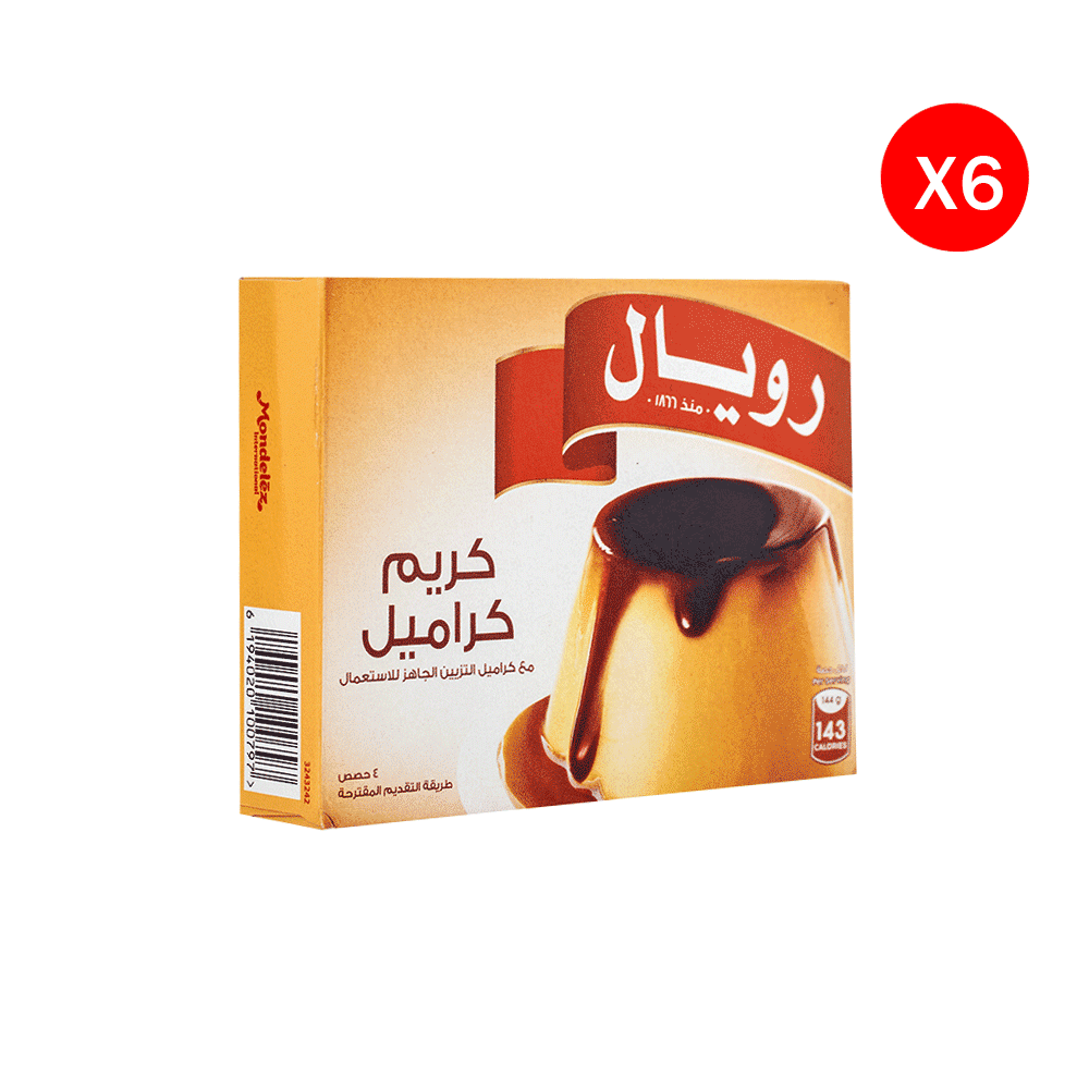 رويال حلوى كريم كراميل 144 جم - 6 حبات 