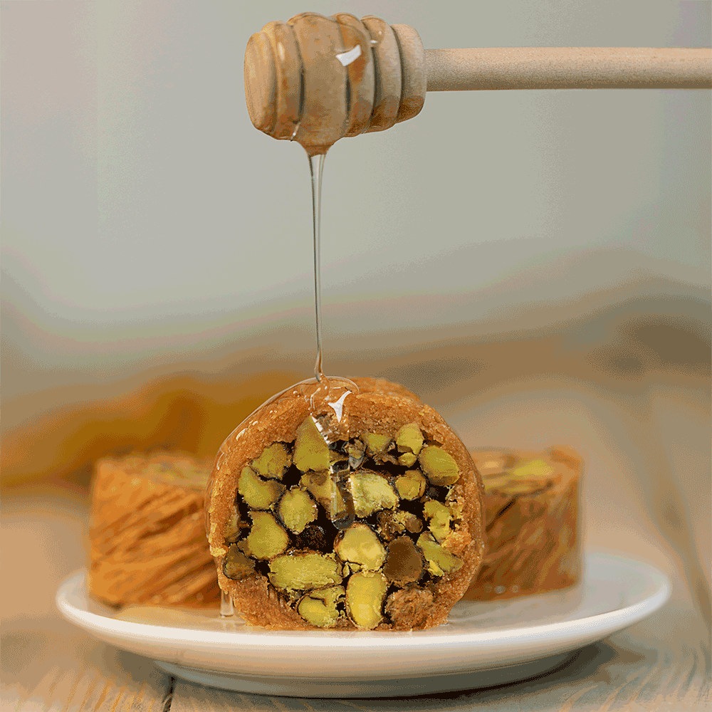 موكا صحن مبرومة الفستق الحلبي 