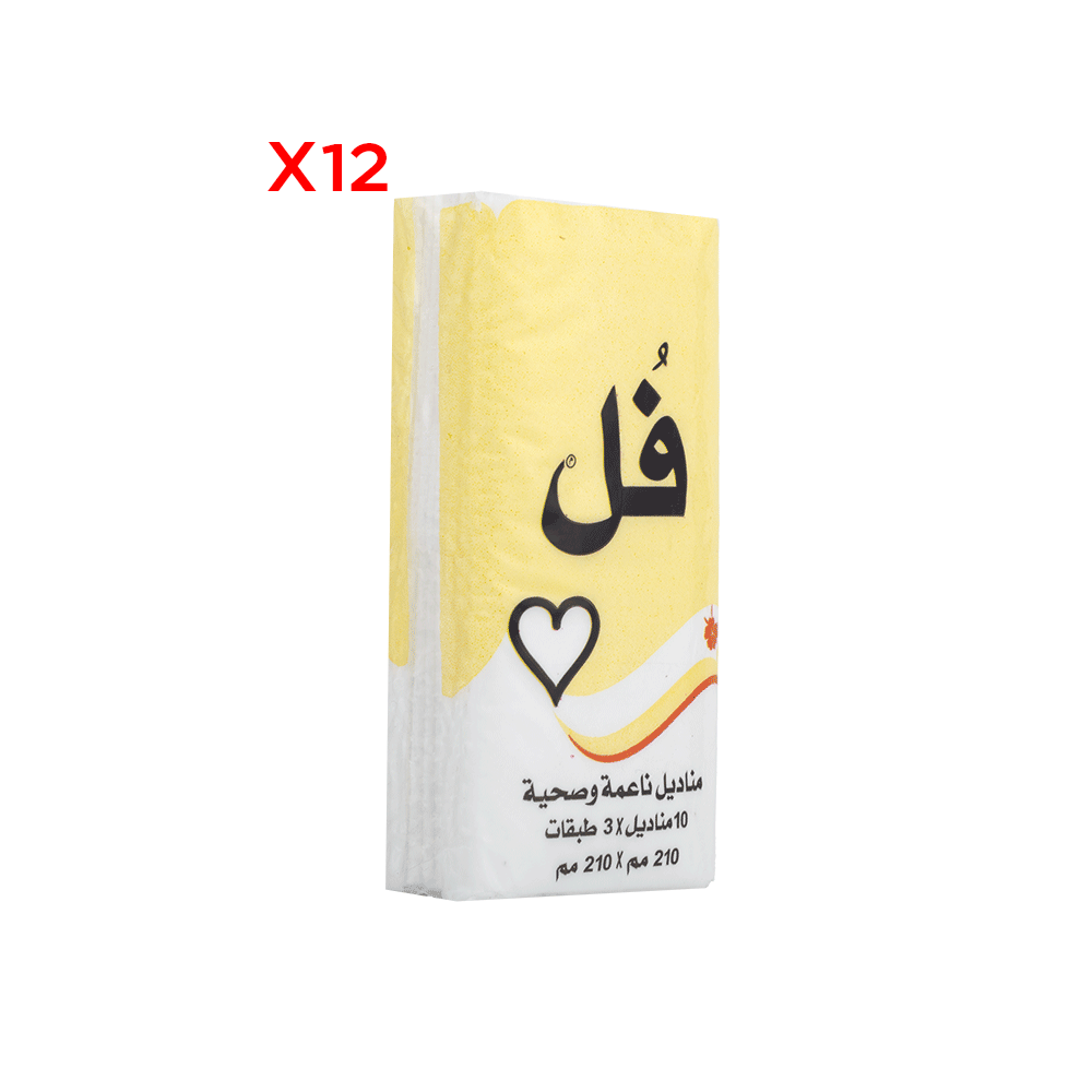 فل مناديل جيب ناعمة وصحية 10 مناديل - 12 عبوة