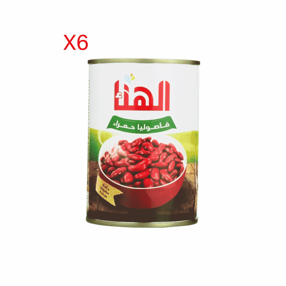 الهناء فاصوليا حمراء معلبة 400 جم - 6 عُلب