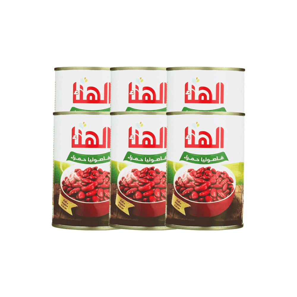 الهناء فاصوليا حمراء معلبة 400 جم - 6 عُلب
