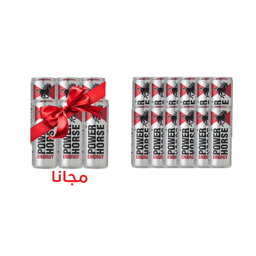 باور هورس مشروب الطاقة الأصلي 250 مل عدد 12 علبة + 6 علب مجانا
