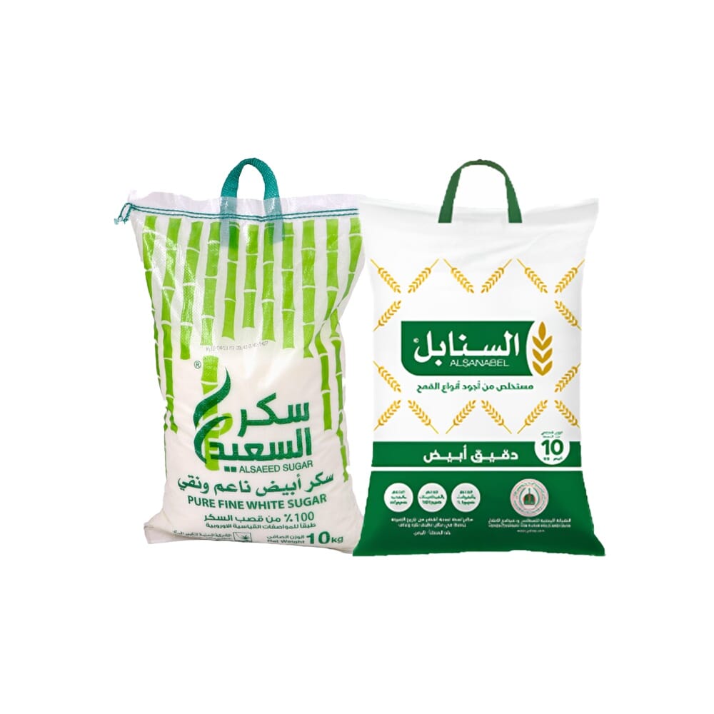 باكج دقيق السنابل أبيض 10 كجم + سكر السعيد 10 كجم 