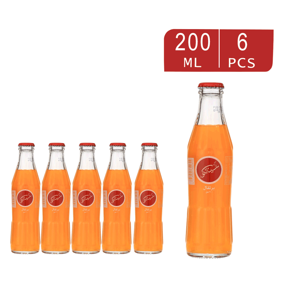 مشروب غازي  سينالكو زجاجي برتقال 200 مل  -6 قطع