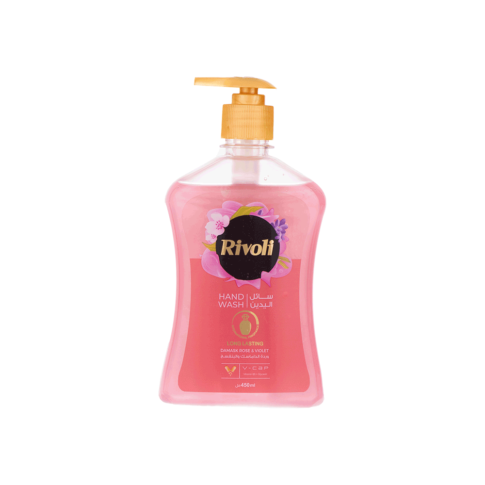 سائل غسيل اليدين ريفولي برائحة وردة الداماسك والبنفسج - 450 مل