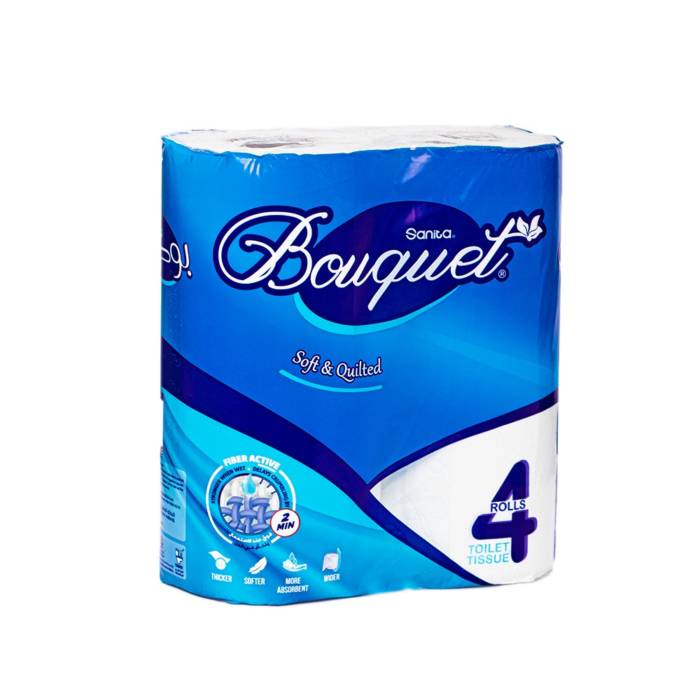  مناديل ورقية سانيتا بوكيه للتواليت - 4 رول صغير
