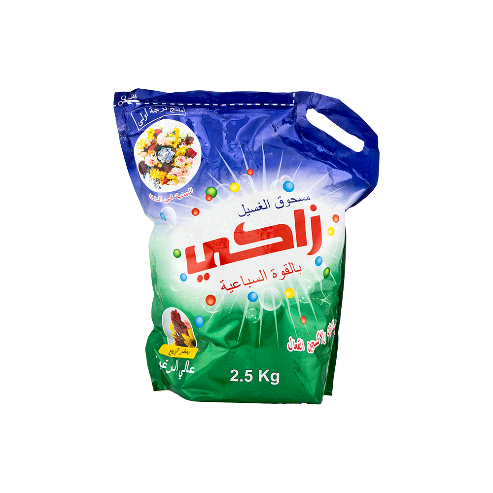 زاكي مسحوق الغسيل بالقوة السباعية برائحة الربيع - 2.5 كجم