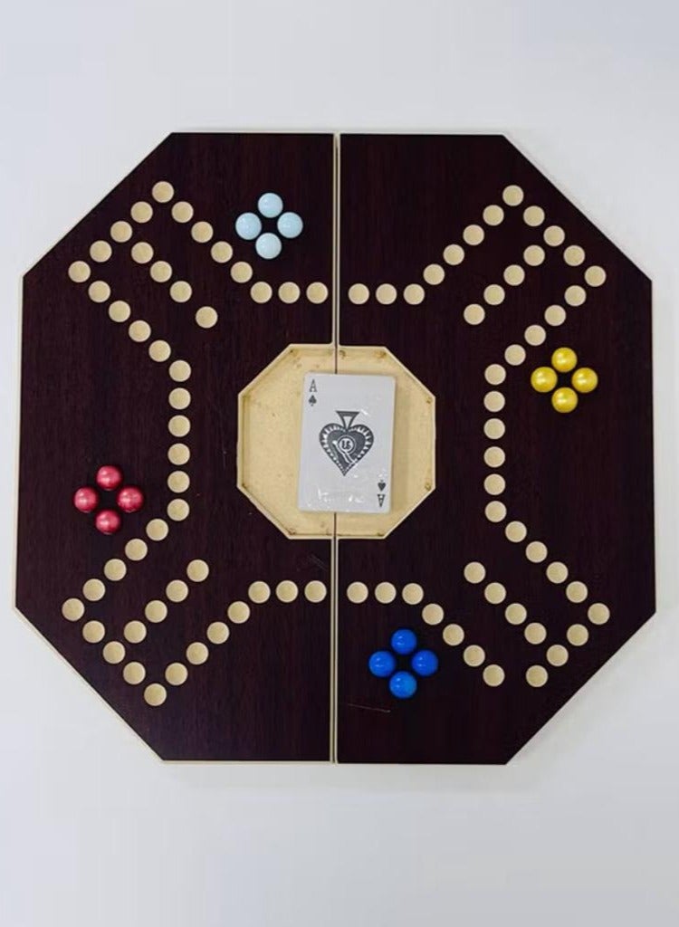 جاكارو لعبة جاكارو ملكي قابلة للطي مع أوراق لعب و 16 حجر رخامي - 40x40 سم