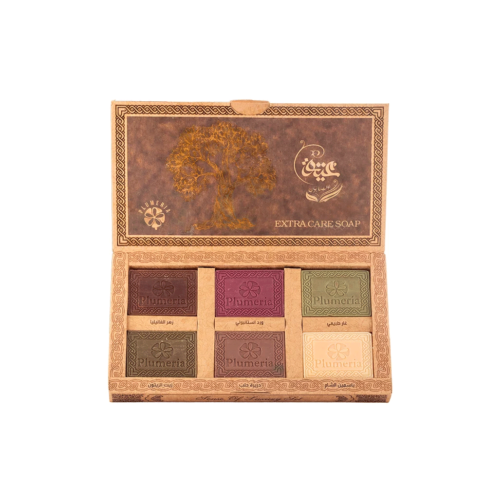 بلوميريا مجموعة صابون عتيق طبيعي بأفخر العطور الشرقية - 6 قطع*125 جم 
