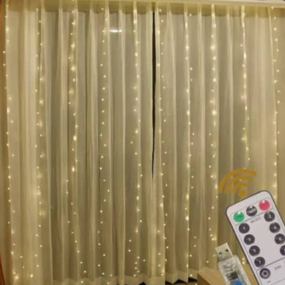 ستارة إضاءة رمضانية بمقاس 3×3 متر تغطي مساحة كبيرة وتعطي شكل أنيق مع ثلاثة مودات للإضاءة (ثابت-وميض-تدريجي)