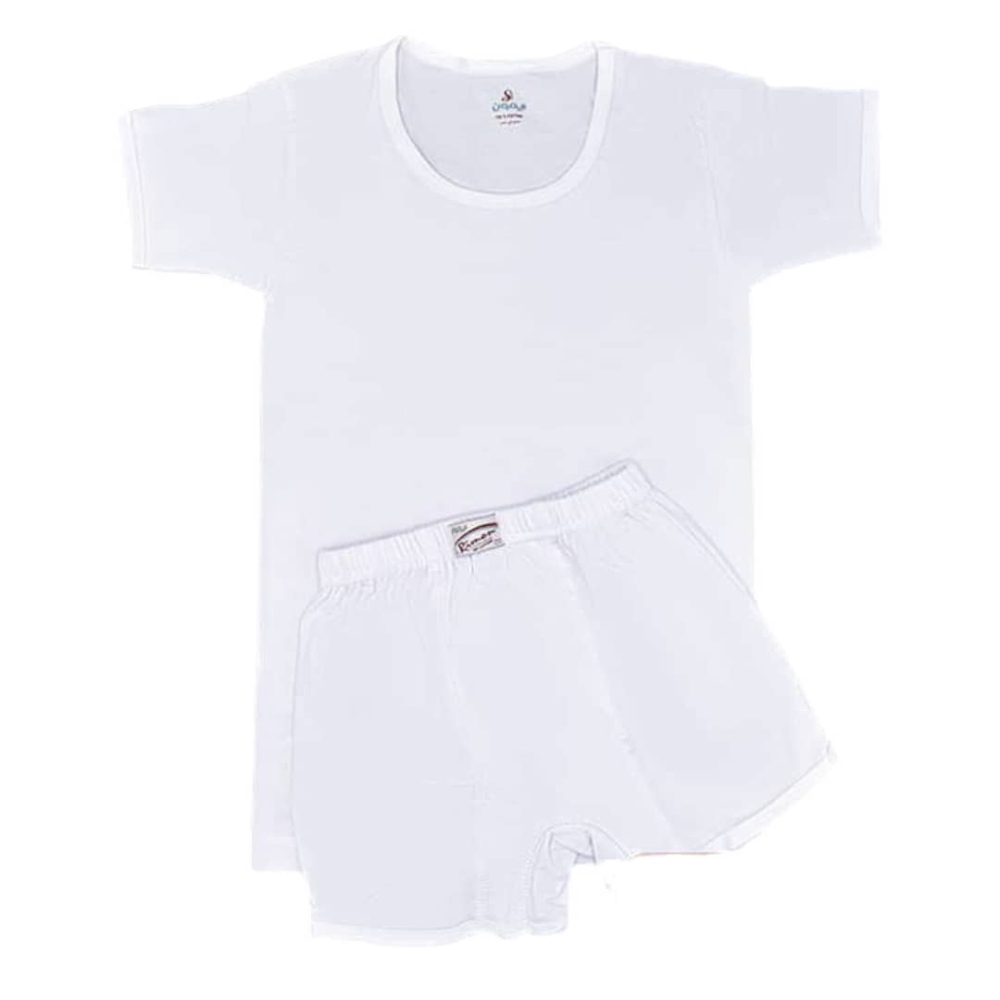 طقوم ريمون ولادي نص كم  ابيض 3 حبات