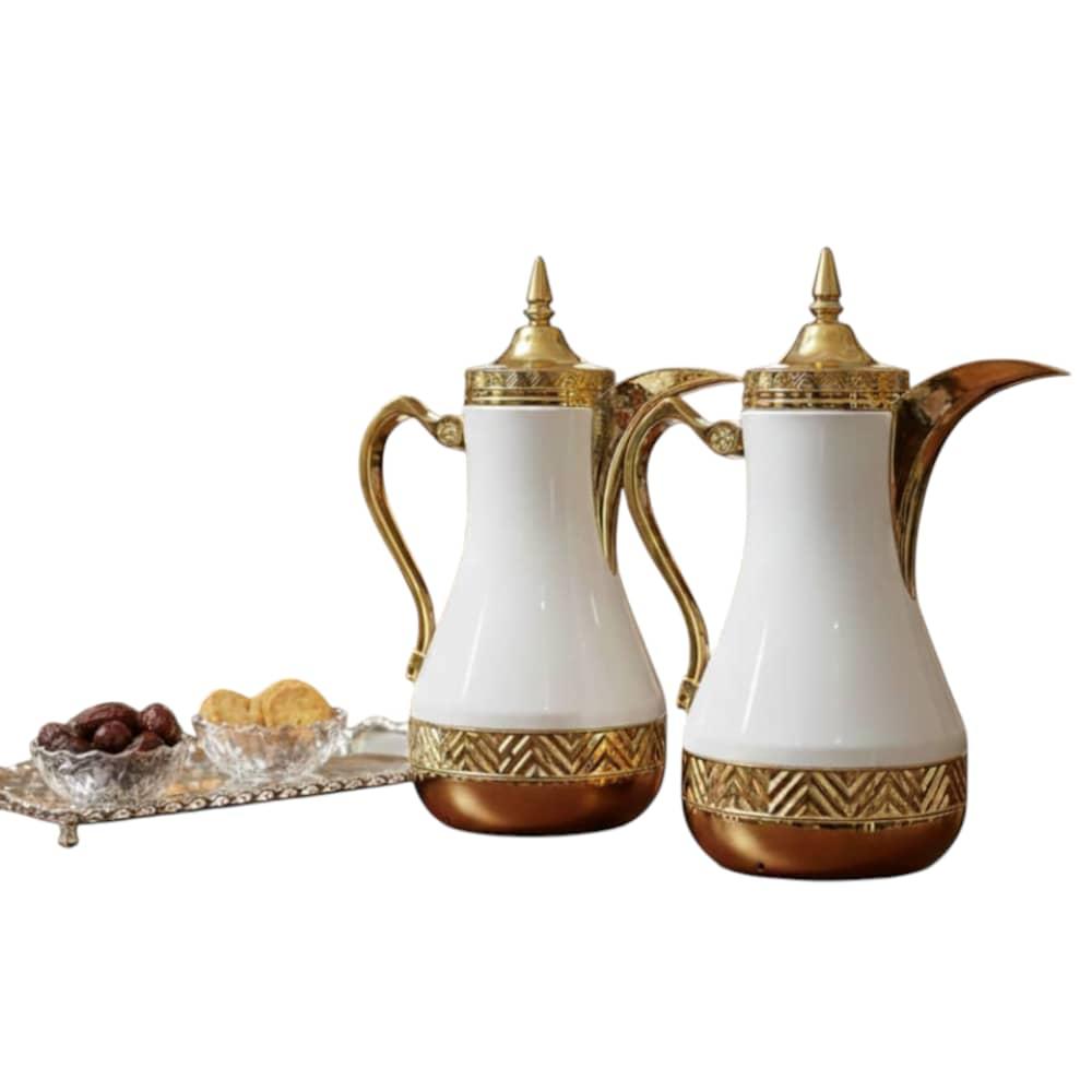 طقم ثلاجة شاي حبتين لون أبيض