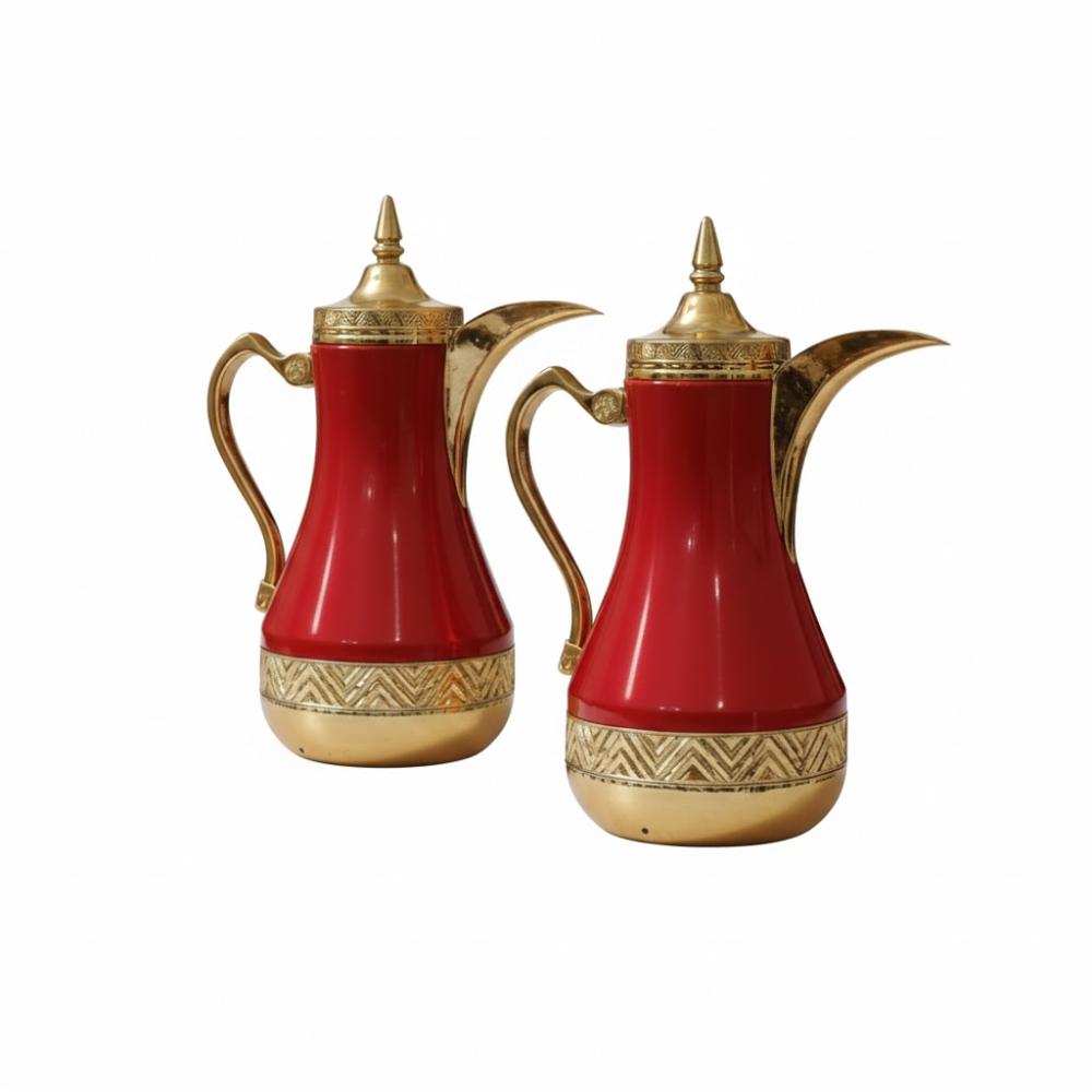 طقم ثلاجة شاي حبتين لون أحمر