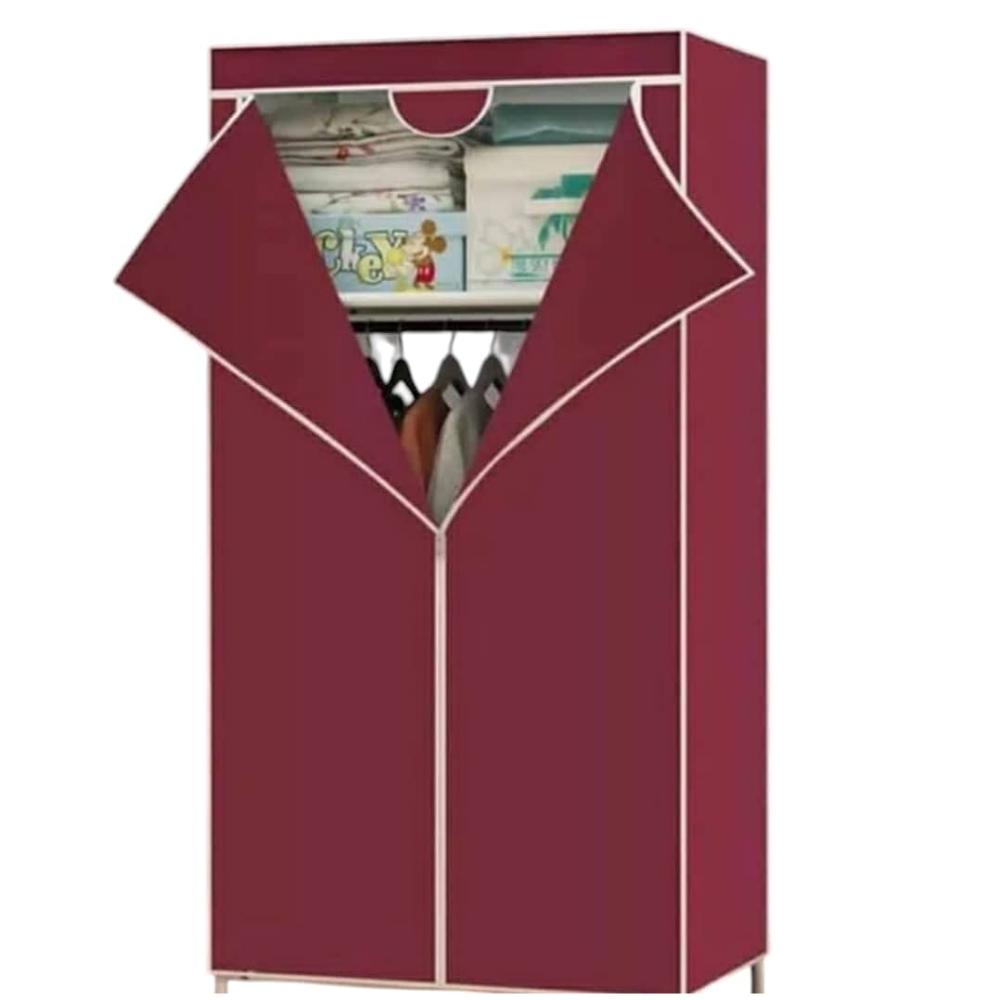 دولاب ملابس قماش مع دعائم فولاذ لون احمر