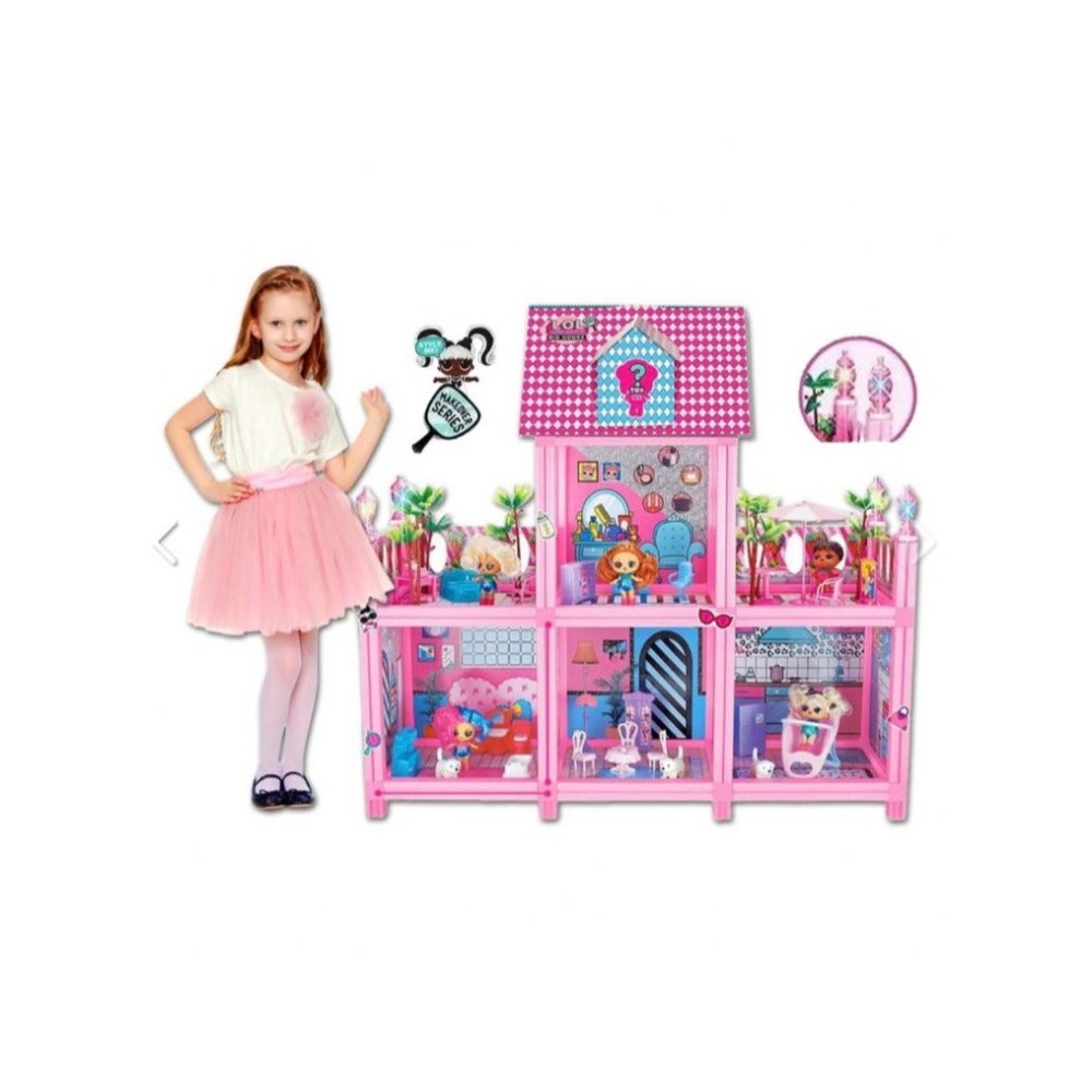 أل أو أل لعبة بيت الدمى الإبداعي مع 85 مفاجأة - 91.44x91.44 سم