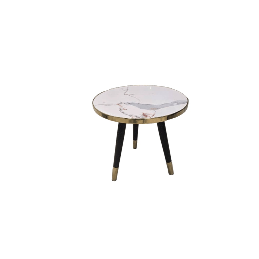 طاولة  مجلس ارجل حديد بطلاء حراري أسود لون رخامي