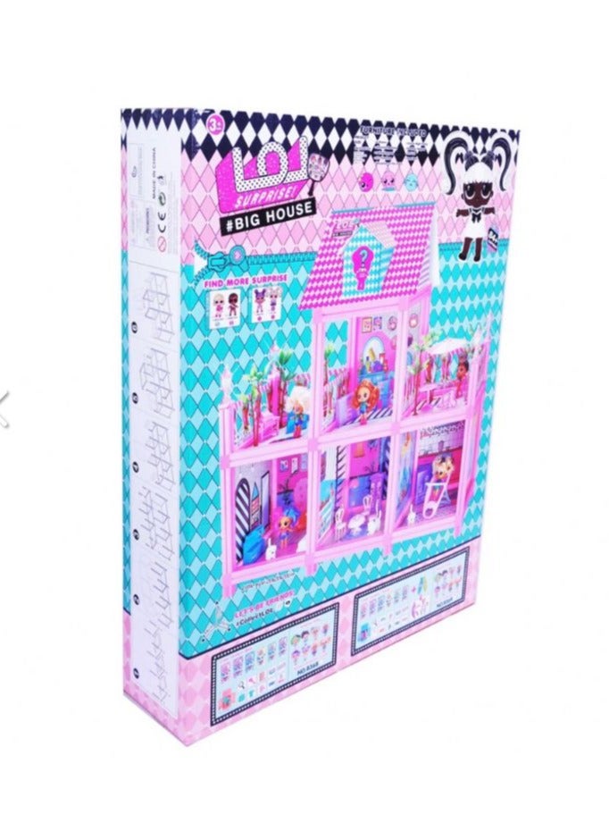 أل أو أل لعبة بيت الدمى الإبداعي مع 85 مفاجأة - 91.44x91.44 سم