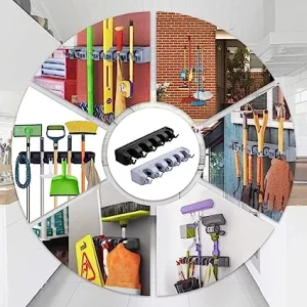 حامل و منظم ادوات تنظيف يثبت على الحائط