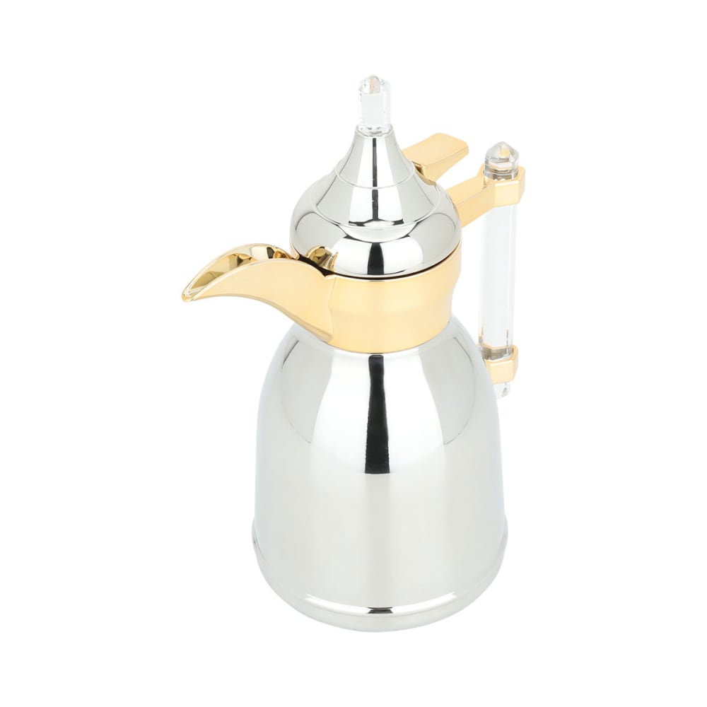 دلة شهد السيف غاليري، بيد شفاف، 0.35 لتر - فضي