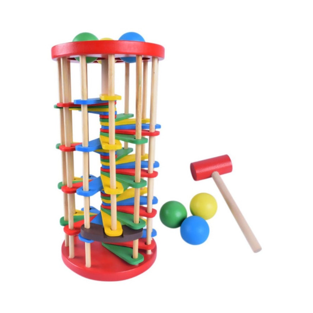 مس تيارا لعبة طرق الكرات الخشبية الدوارة الملونة