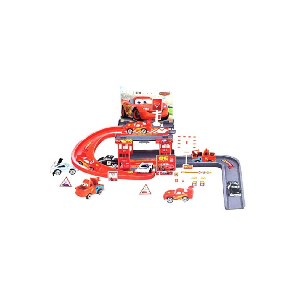 3 مجموعة مواقف سيارات سباق 3 سيارات - 29 قطعة