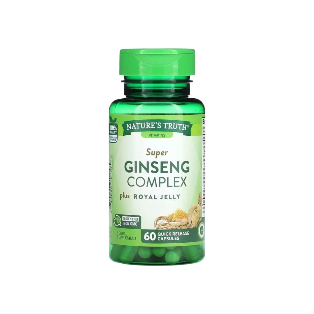ناتشرز تروث مكمل غذائي بخلاصة الجينسنغ وغذاء ملكات النحل - 60 كبسولة