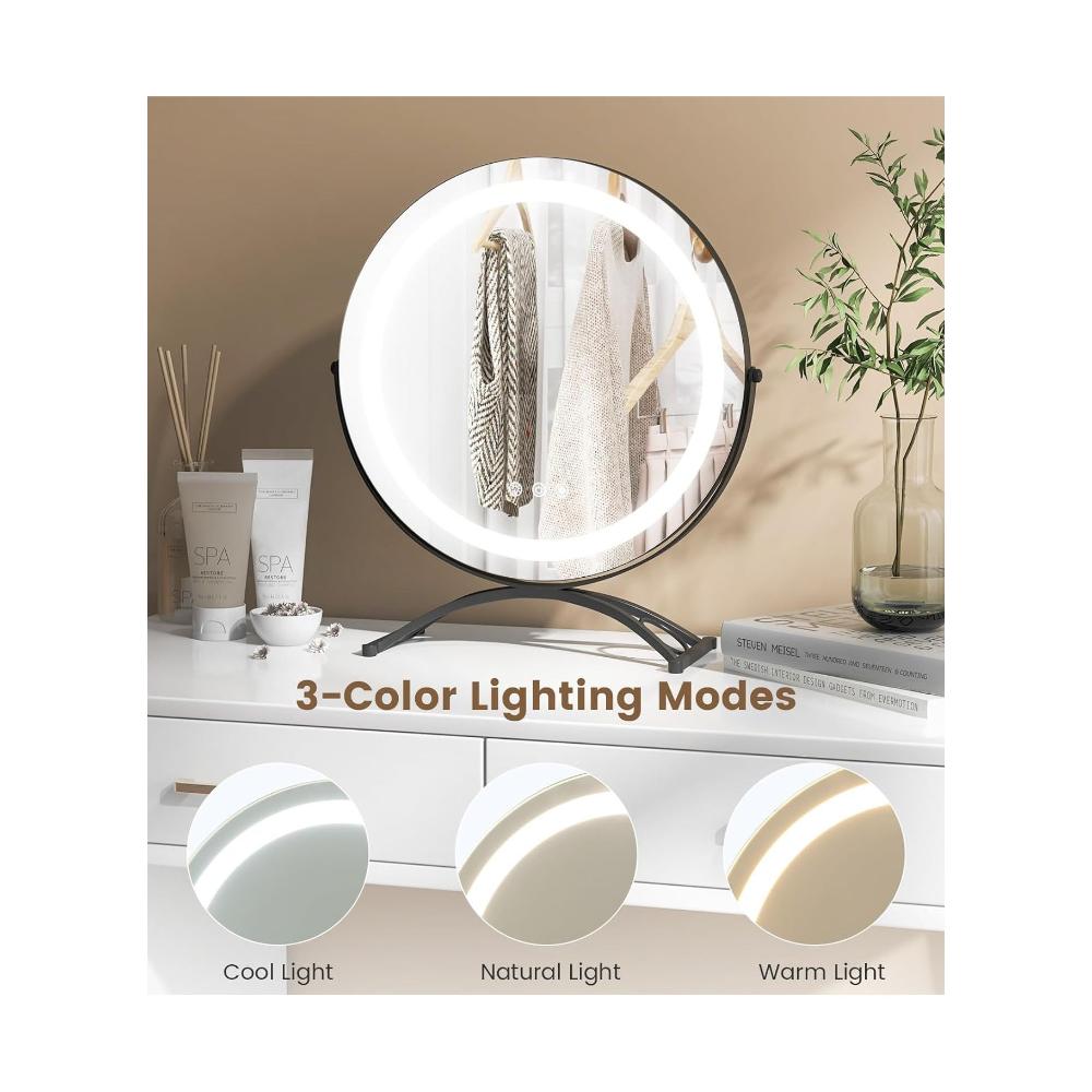 مرآة مكياج ذكية LED -قطر 40 سم