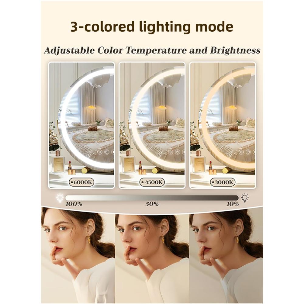 مرآة مكياج LED مستديرة -30 سم -تحكم لمس
