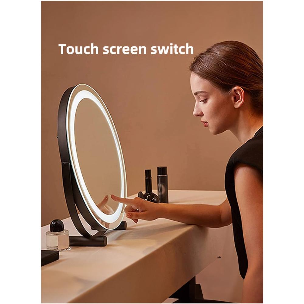 مرآة مكياج LED مستديرة -30 سم -تحكم لمس
