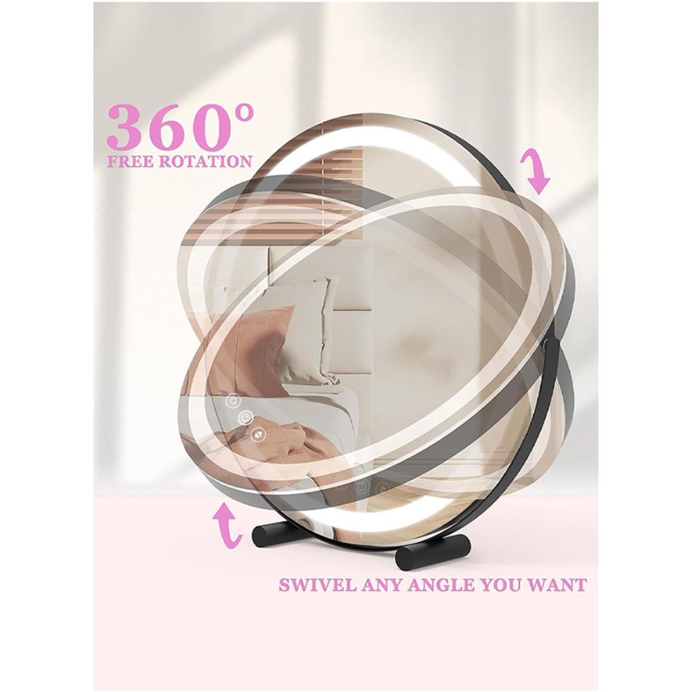 مرآة مكياج LED مستديرة -30 سم -تحكم لمس