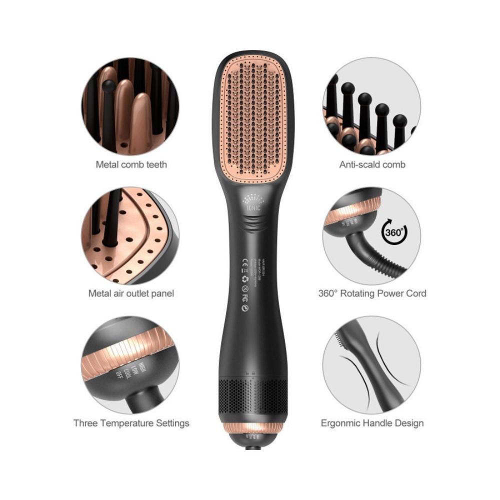مجفف شعر احترافي بالبخار والأشعة تحت الحمراء موديل straightening001 – أسود